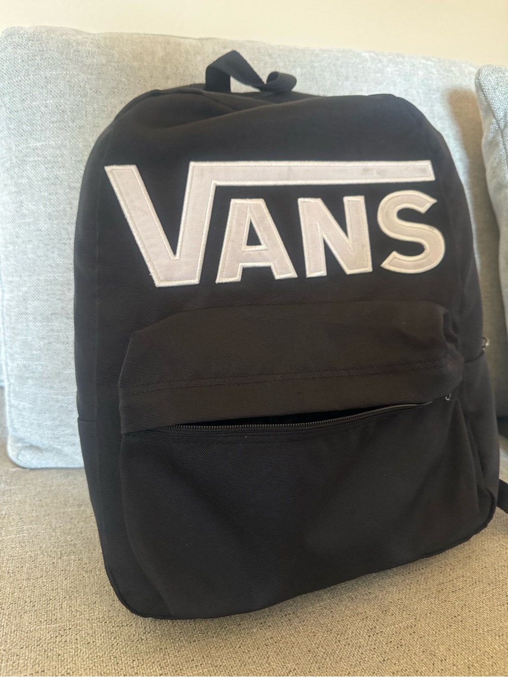 Vans Black Backpack with White Logo